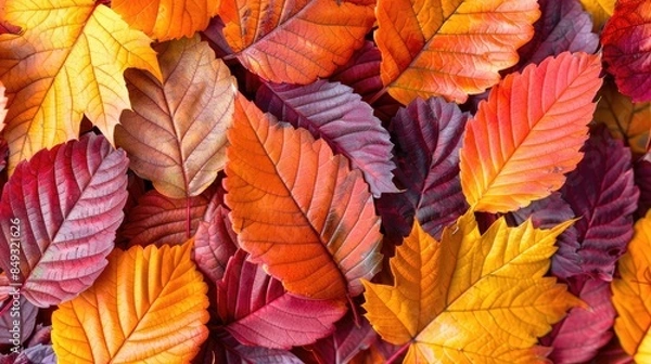 Obraz Beautiful Autumn leaves and background HD 8K wallpaper Stock Photographic Image  