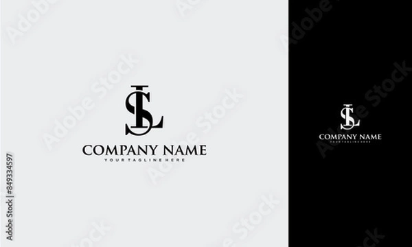 Fototapeta SL or LS initial monogram logo design vector concept