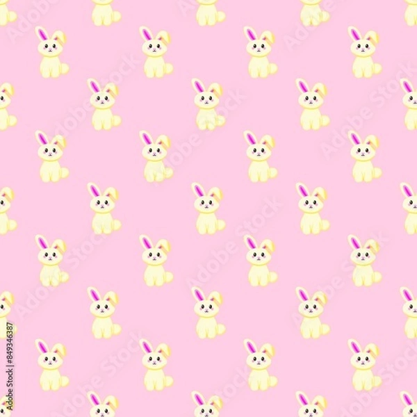 Fototapeta seamless pattern with bunnies 