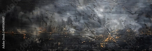 Fototapeta Abstract black and grey textured background with a modern moody atmosphere. Suitable for creative designs, including posters and invitations, with ample copy space.