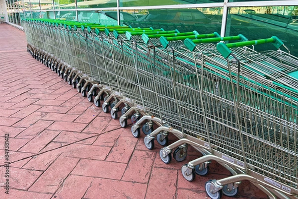 Obraz line up shopping cart at the mall.