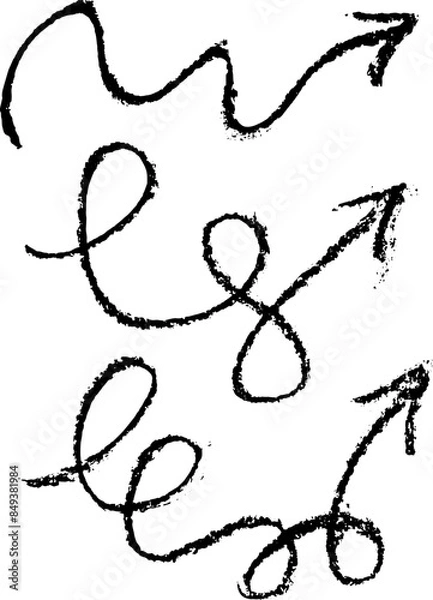 Obraz Hand Drawn Chalk Freehand Arrows Set