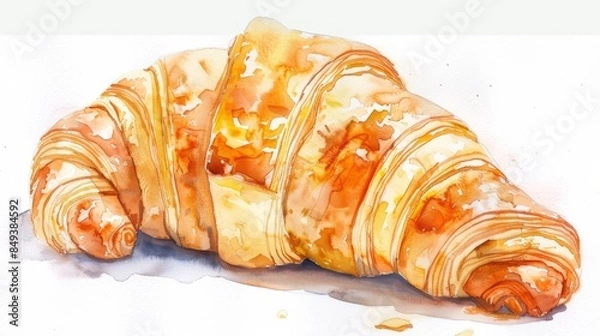 Fototapeta Mei Wei shisou.A croissant is a buttery ,flaky viennoiserie pastry that is made from a yeast-based dough which is rolled and folded several times in the rising process.