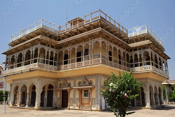 Fototapeta Mubarak Mahal courtyard at the City Palace in Jaipur, India