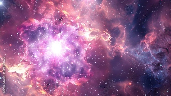 Fototapeta Texture of a galaxy with a variety of stars and cosmic rays,Mysterious Space Exploration,

