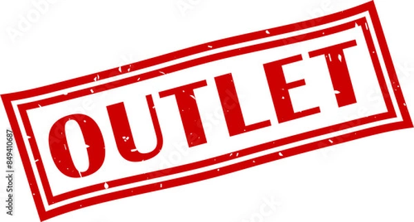 Obraz Outlet square grunge stamp, vector illustration