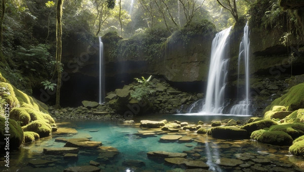 Obraz a waterfall in a jungle