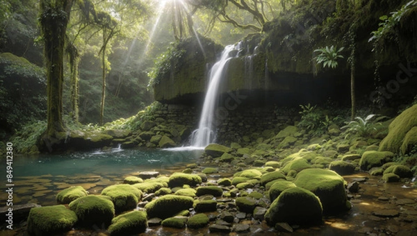 Obraz a waterfall in a jungle