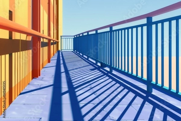 Obraz A staircase with a railing