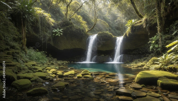 Obraz a waterfall in a jungle