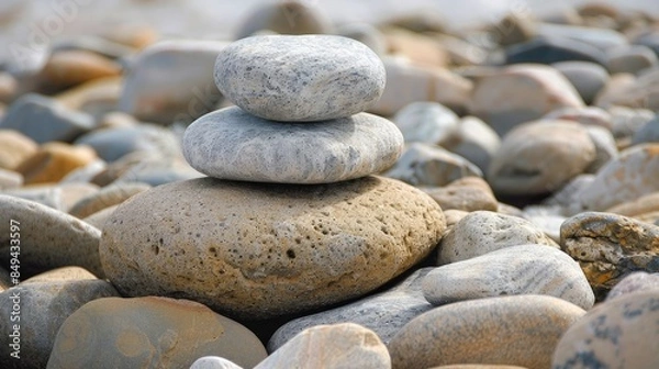 Fototapeta Stones piled on one another