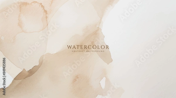 Fototapeta Abstract horizontal watercolor background. Neutral light colored empty space background illustration