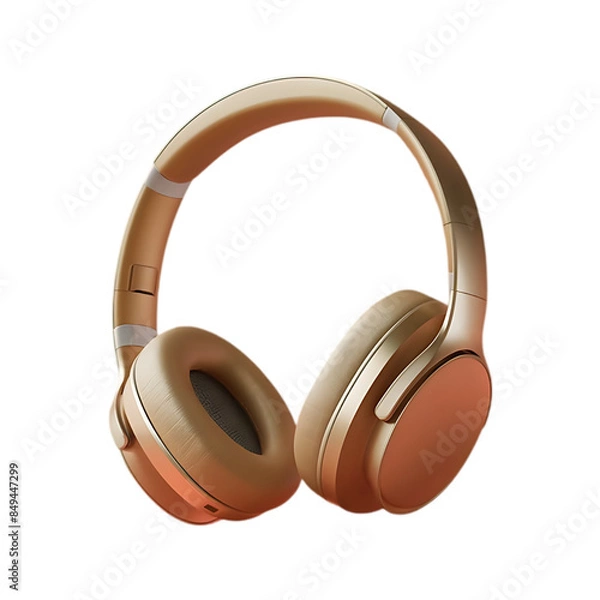Fototapeta Modern headphone isolated on a transparent background by AI generative.