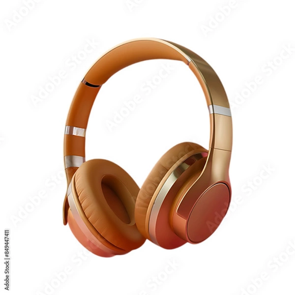 Fototapeta Modern headphone isolated on a transparent background by AI generative.