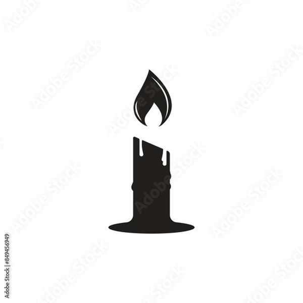 Obraz Candle Black Vector Logo flat candle