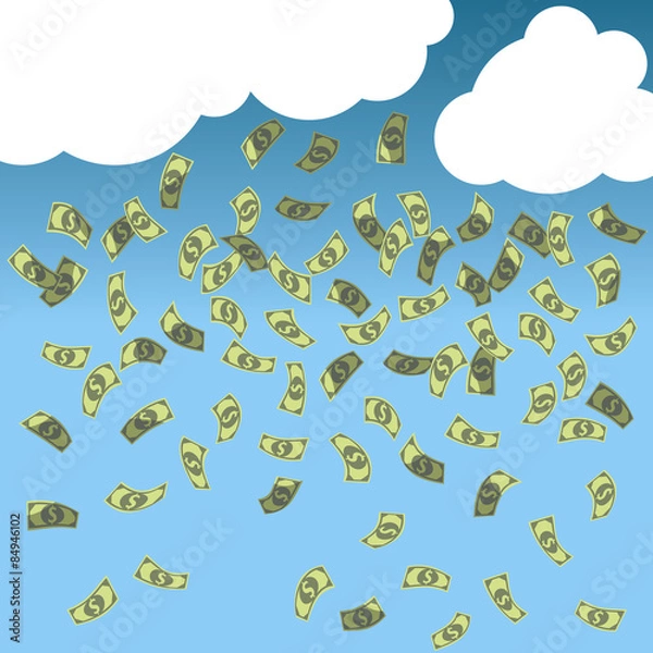 Obraz dollars falls from the sky