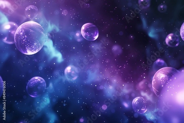Fototapeta Immerse yourself in the captivating beauty of an otherworldly 3D abstract background, adorned with pulsating, luminous orbs and ethereal atmospheres.