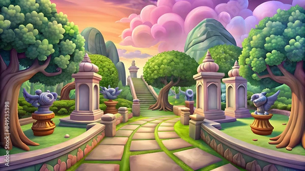 Obraz illustrate a park with a rich history featuring