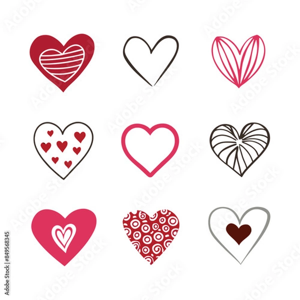 Fototapeta heart shape vector collection