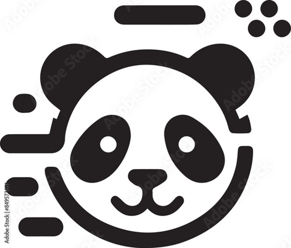 Fototapeta Vector illustration of panda isolated on white background