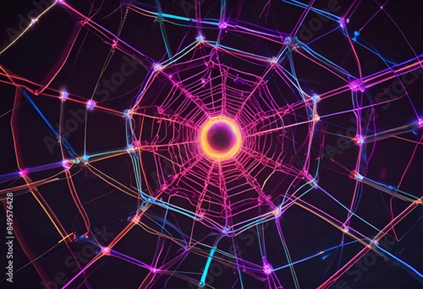 Obraz Abstract neon web