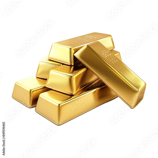 Fototapeta Gold bar stack on transparent background