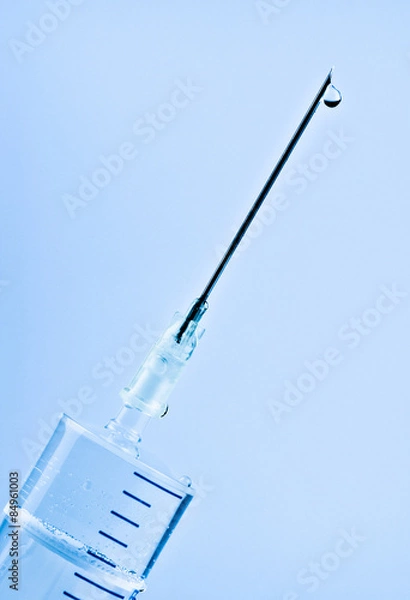 Fototapeta syringe with drop on needle