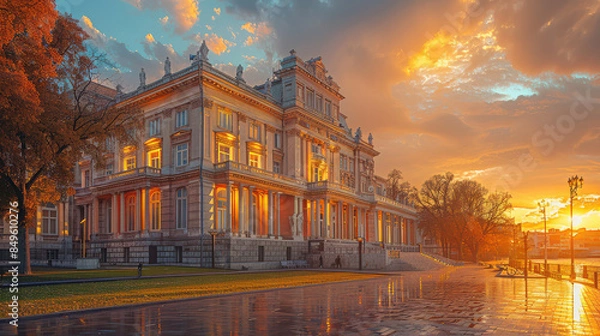 Fototapeta Capture the grandeur of Belgrade, Serbia created with Generative AI technology