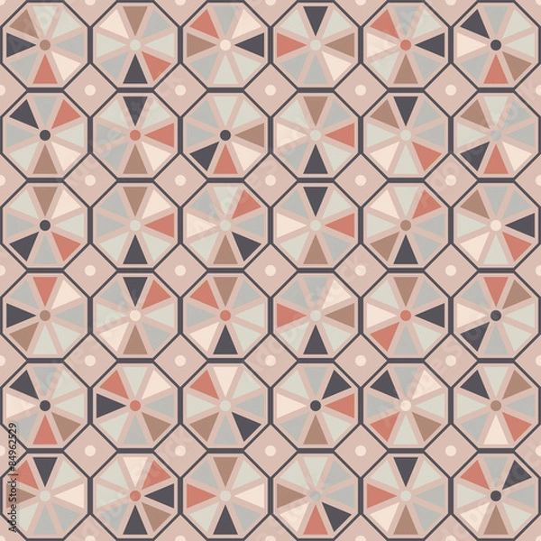 Fototapeta Vector seamless pattern. Stylish geometric seamless texture of colored hexagons