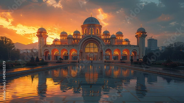 Obraz Capture the grandeur of Pristina, Kosovo created with Generative AI technology