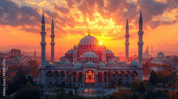 Fototapeta Capture the grandeur of Pristina, Kosovo created with Generative AI technology