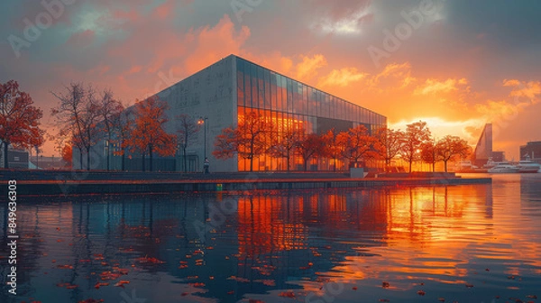 Fototapeta Capture the grandeur of Reykjavik, Iceland created with Generative AI technology