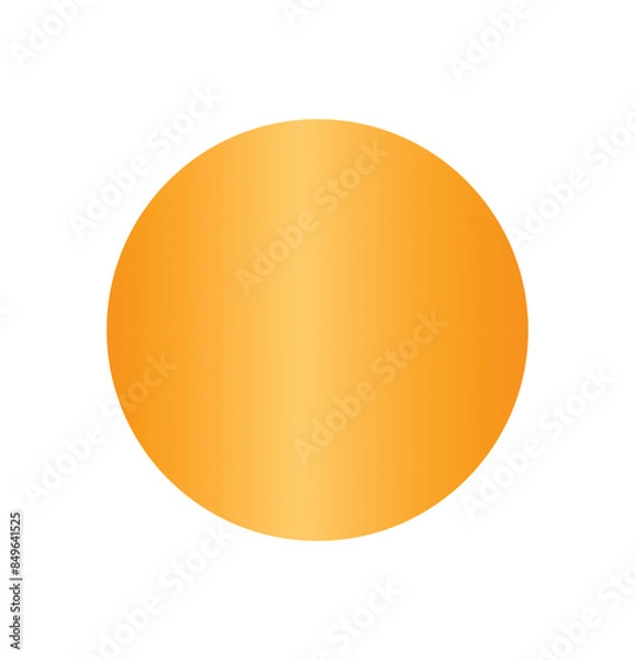 Fototapeta Solid orange circle center white background. Gradient shades yellow deep orange give threedimensional appearance. Symbol image sun horizon abstract design minimalist graphic artwork