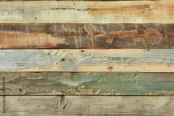 Fototapeta Reclaimed wood planks creating a warm and inviting backdrop, showcasing the beauty of natural materials and their unique imperfections