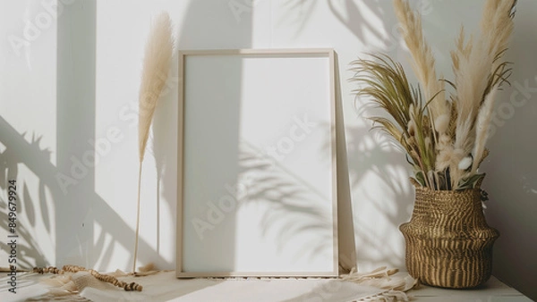 Fototapeta A White Frame Surrounded by Nature’s Artistry