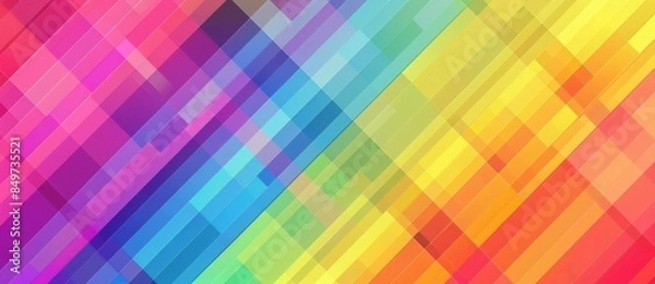 Fototapeta Abstract background with vibrant colors blending seamlessly, forming a dynamic and energetic composition. Geometric shapes and diagonal lines create a sense of depth and movement