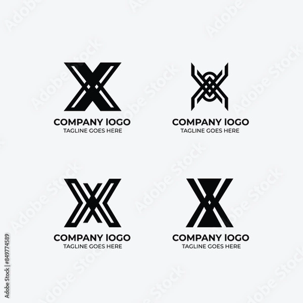 Fototapeta X logo set flat design template collection