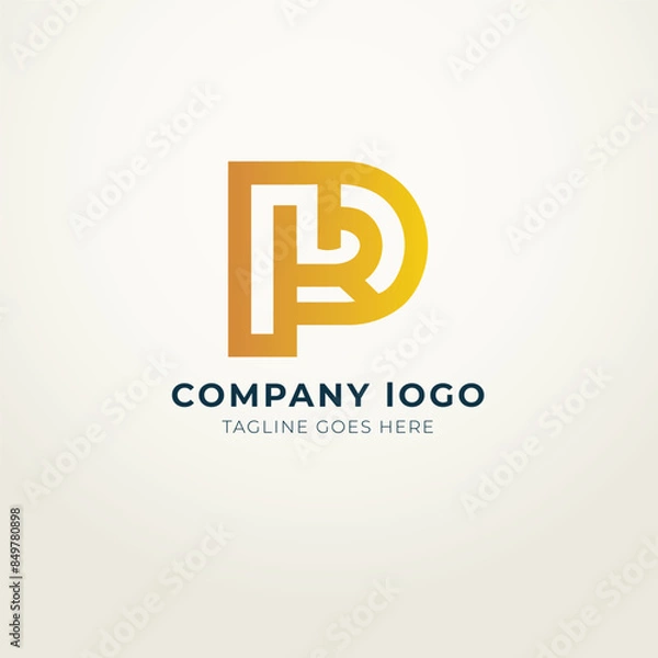 Obraz P logo flat design modern royal concept 