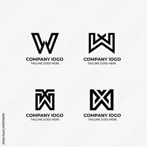 Fototapeta W logo flat design set