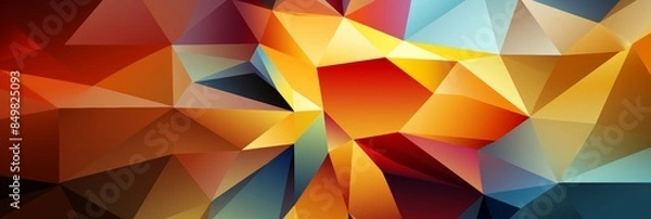 Fototapeta This vibrant image showcases colorful geometric shapes in a dynamic composition, ideal for creative projects. Bold hues create energy and movement