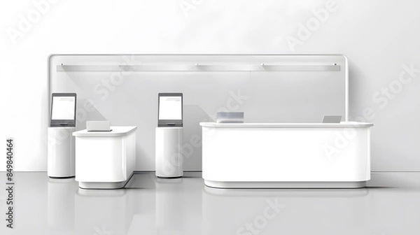 Fototapeta Reception counter and interior decorative., Vector, Illustration