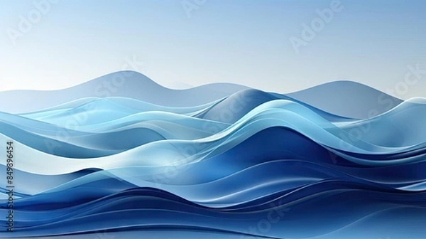 Obraz background with blue waves concept for wallpaper or banner and poster background