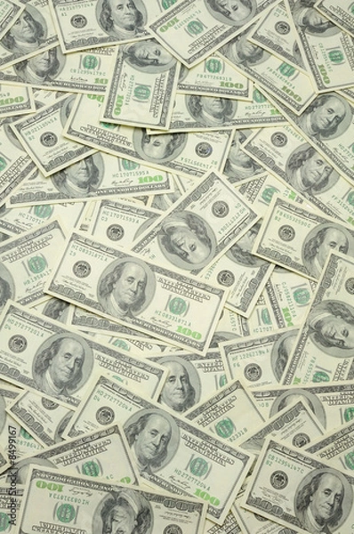 Obraz US one hundred dollar bills background