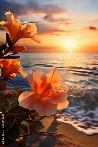 Obraz 바닷가에핀아름다운꽃