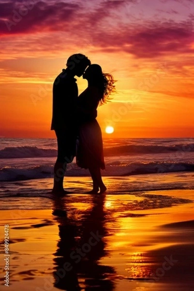 Obraz 바닷가에서키스하는한쌍