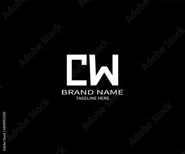 Fototapeta CW letter logo Design. Unique attractive creative modern initial CW initial based letter icon logo
