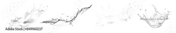 Fototapeta Water splash set