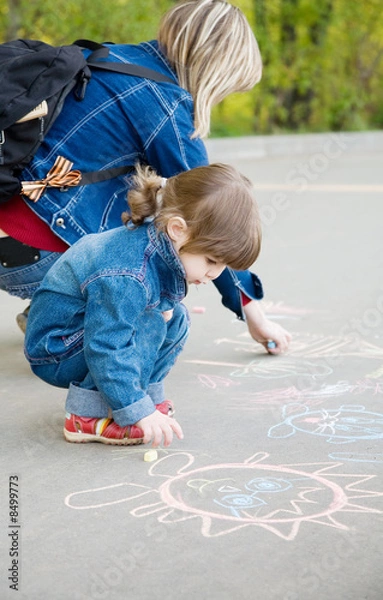 Fototapeta drawing on a pavement