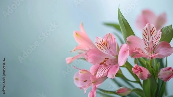 Obraz Alstroemeria with copy space
