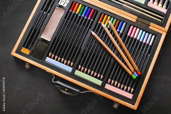 Obraz drawing pastel case with many colors